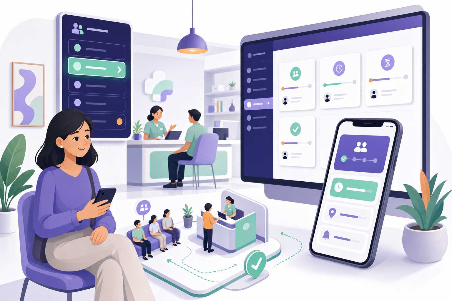 Ilustrasi sistem antrian cerdas Mitrachat